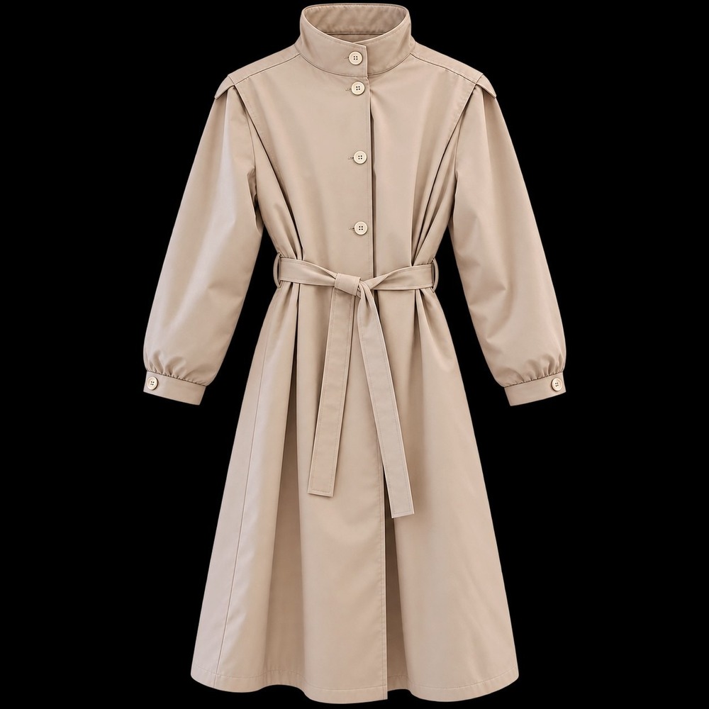Vtg London Fog Maincoats Trench Coat Womens 10P Belted Zip Out Liner Beige USA